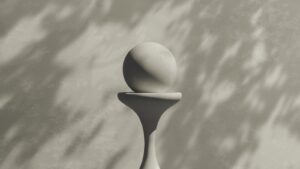 A black and white photo of a vase