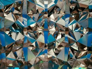 blue and white diamond illustration